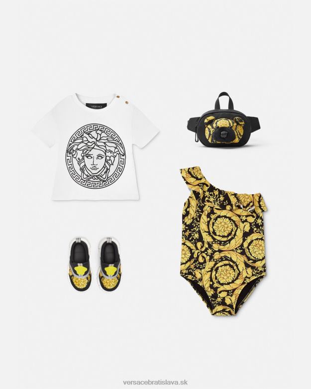 oblečenie X8X8P1860 Versace jednodielne detské plavky barocco vytlačiť deti