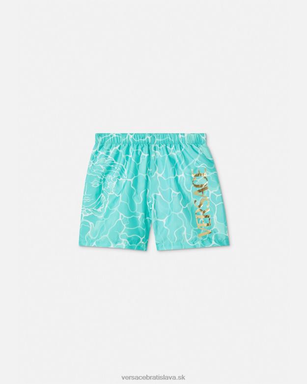 oblečenie X8X8P2134 Versace plavecké šortky s logom medusa Modrá deti