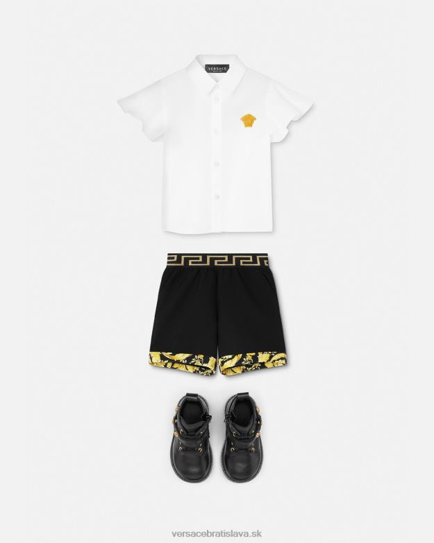 oblečenie X8X8P1854 Versace medúza detská košieľka biele zlato deti