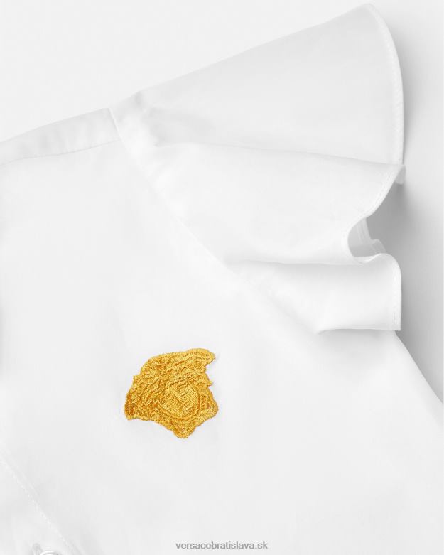 oblečenie X8X8P1854 Versace medúza detská košieľka biele zlato deti