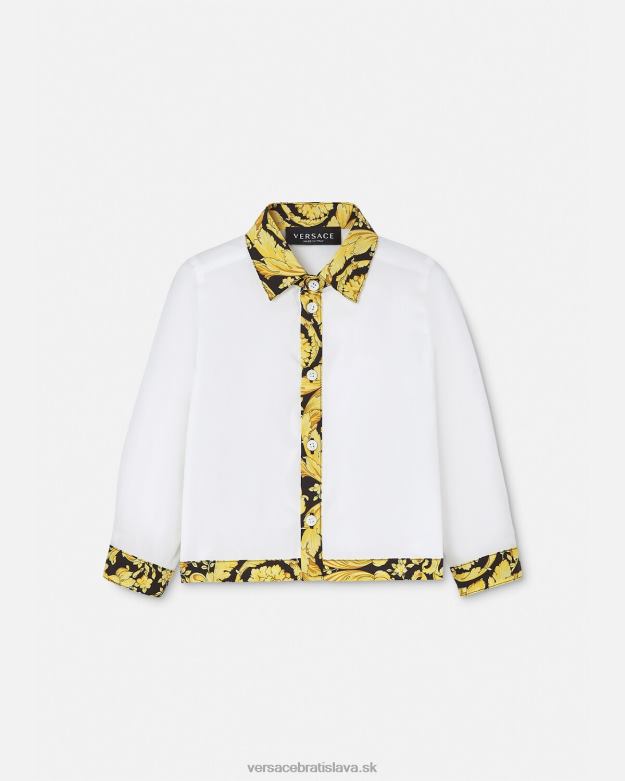 oblečenie X8X8P1901 Versace barocco detská košieľka biela a potlač deti