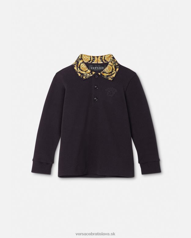 oblečenie X8X8P1902 Versace barocco detská polokošeľa čierna deti