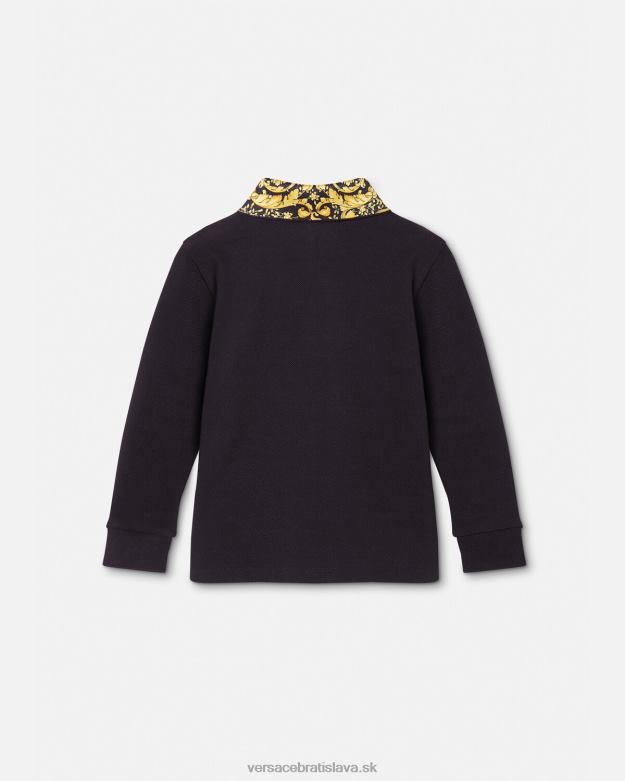 oblečenie X8X8P1902 Versace barocco detská polokošeľa čierna deti