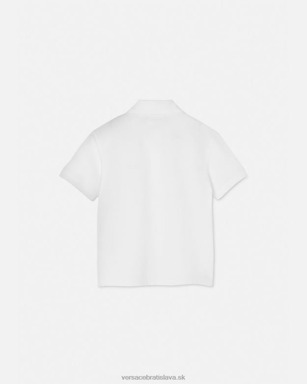 oblečenie X8X8P2082 Versace polokošeľa s logom biele zlato deti