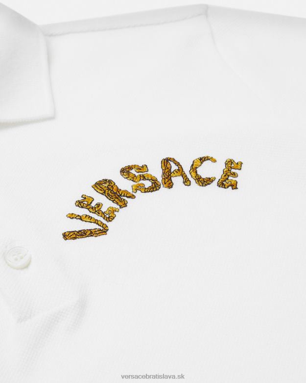 oblečenie X8X8P2082 Versace polokošeľa s logom biele zlato deti