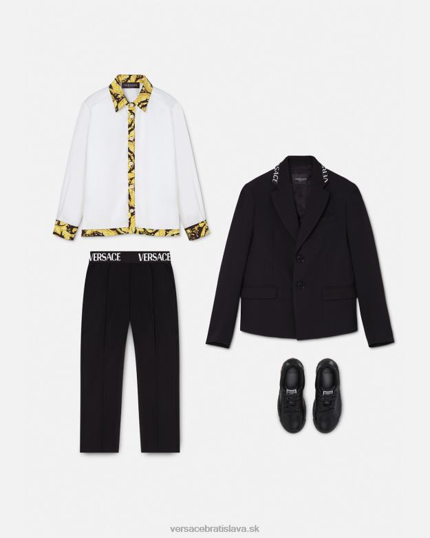 oblečenie X8X8P2111 Versace baroková košeľa biela a potlač deti