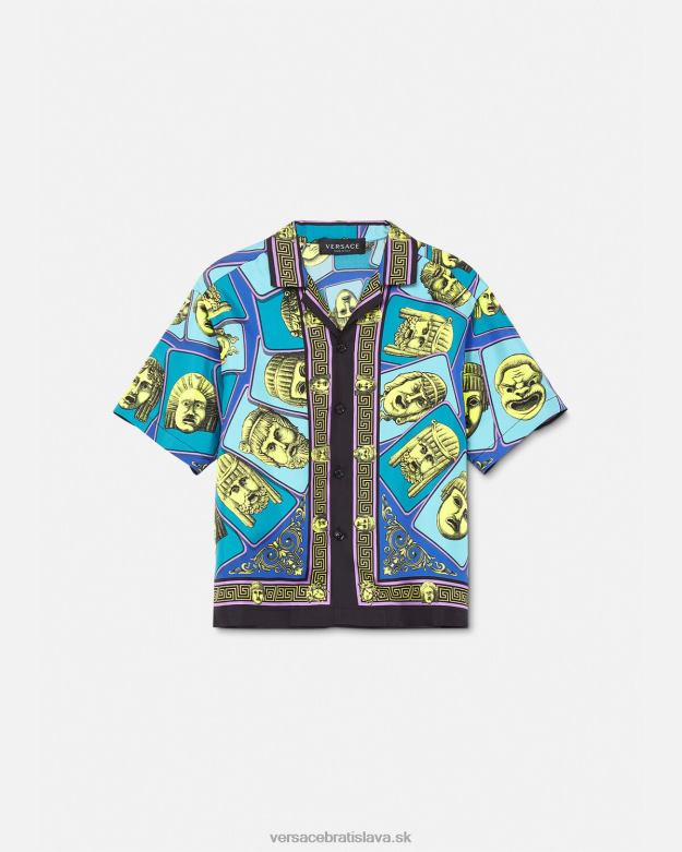 oblečenie X8X8P2123 Versace hodvábna košeľa le maschere vytlačiť deti