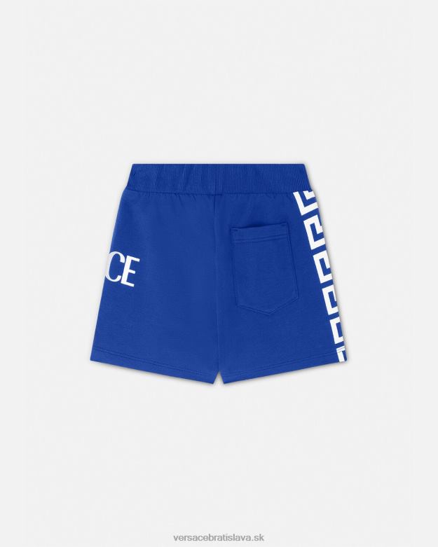 oblečenie X8X8P1889 Versace detské šortky s logom greca Modrá deti