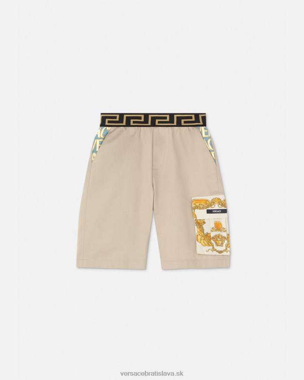 oblečenie X8X8P2086 Versace greca mušľové barokové šortky béžová deti
