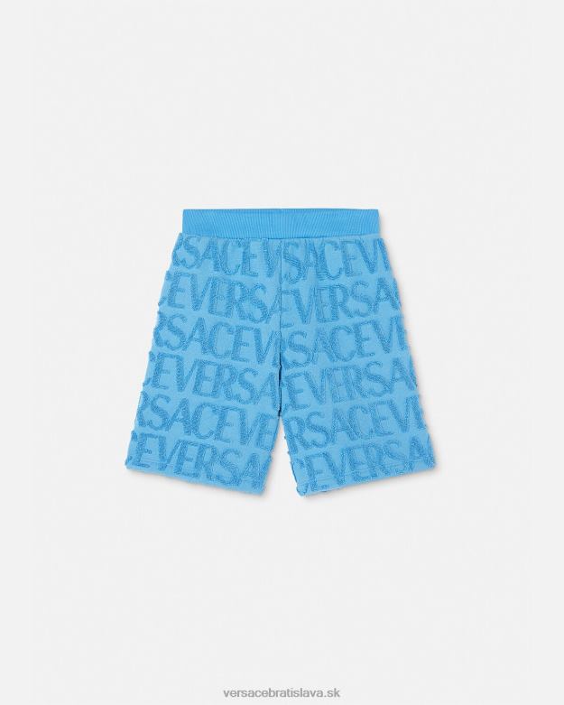 oblečenie X8X8P2087 Versace celoplošné uterákové šortky svetlo modrá deti