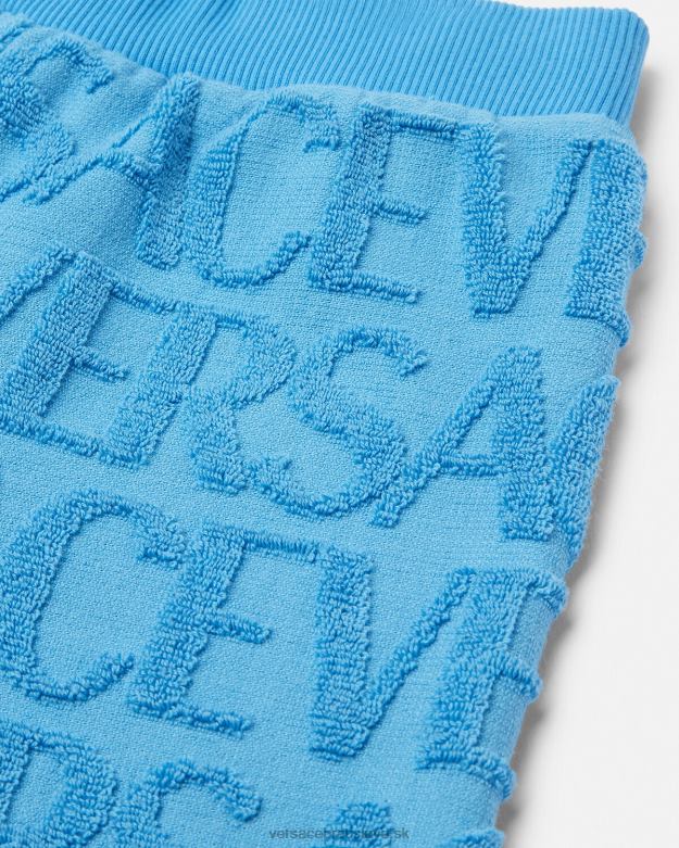 oblečenie X8X8P2087 Versace celoplošné uterákové šortky svetlo modrá deti
