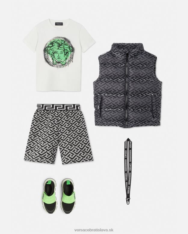 oblečenie X8X8P2116 Versace tepláky la greca sivá a potlač deti