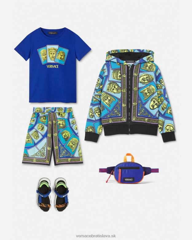 oblečenie X8X8P2122 Versace hodvábne šortky le maschere vytlačiť deti