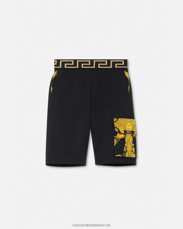 oblečenie X8X8P2126 Versace maschera baroque greca shorts čierna deti