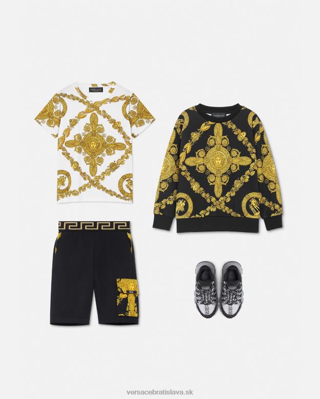 oblečenie X8X8P2126 Versace maschera baroque greca shorts čierna deti