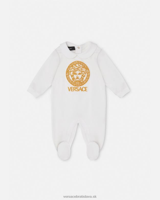 oblečenie X8X8P1823 Versace medusa detský spací oblek biele zlato deti