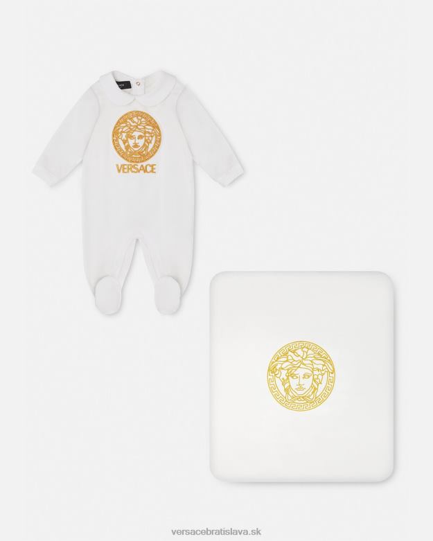 oblečenie X8X8P1823 Versace medusa detský spací oblek biele zlato deti