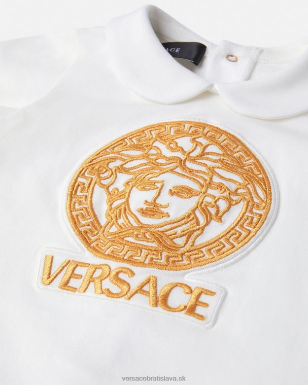 oblečenie X8X8P1823 Versace medusa detský spací oblek biele zlato deti