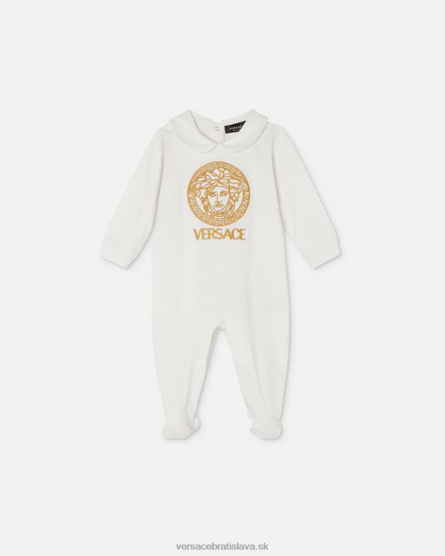 oblečenie X8X8P1824 Versace medusa detský spací oblek biele zlato deti
