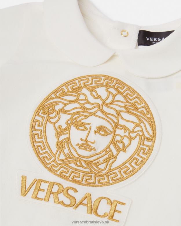 oblečenie X8X8P1824 Versace medusa detský spací oblek biele zlato deti