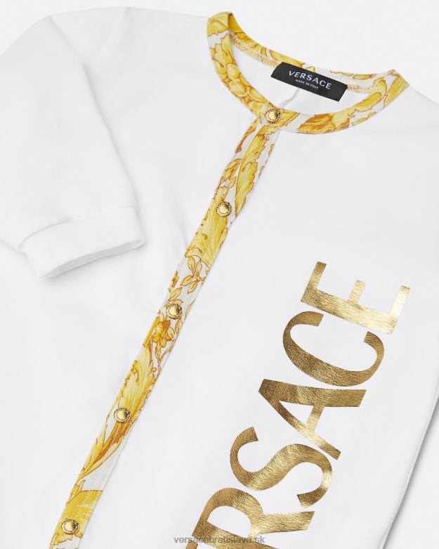oblečenie X8X8P1825 Versace barocco detský spací oblek biele zlato deti