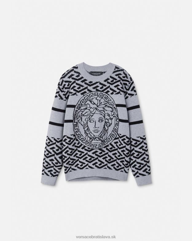oblečenie X8X8P1994 Versace sveter medusa la greca sivá deti
