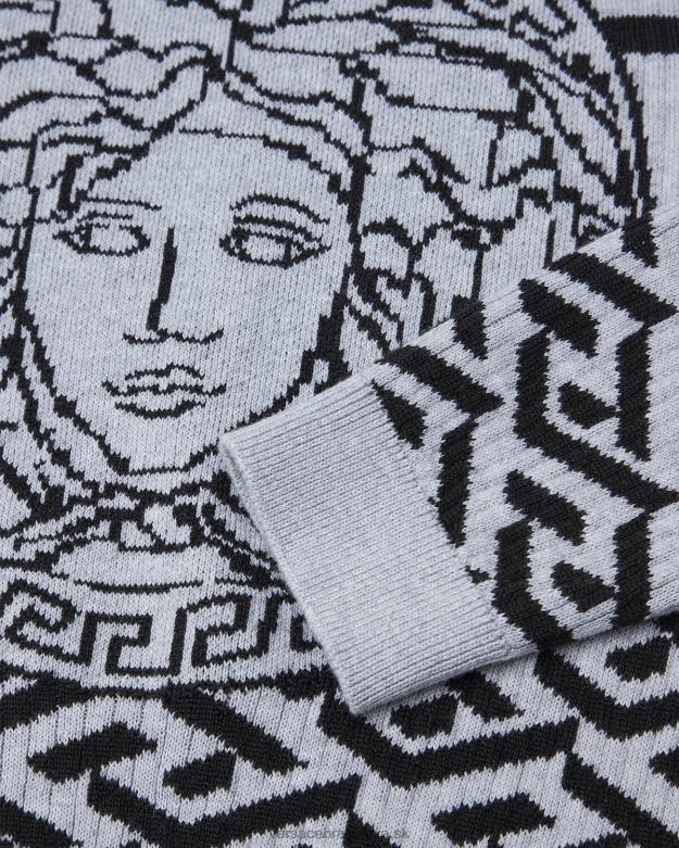 oblečenie X8X8P1994 Versace sveter medusa la greca sivá deti