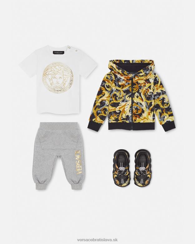 oblečenie X8X8P1862 Versace detské tepláky s logom sivá deti