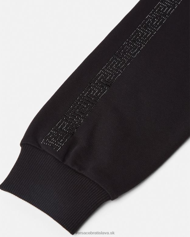 oblečenie X8X8P1999 Versace greca krištáľové tepláky čierna deti