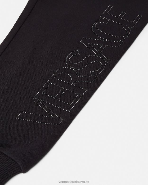 oblečenie X8X8P2010 Versace krištáľové tepláky s logom čierna deti
