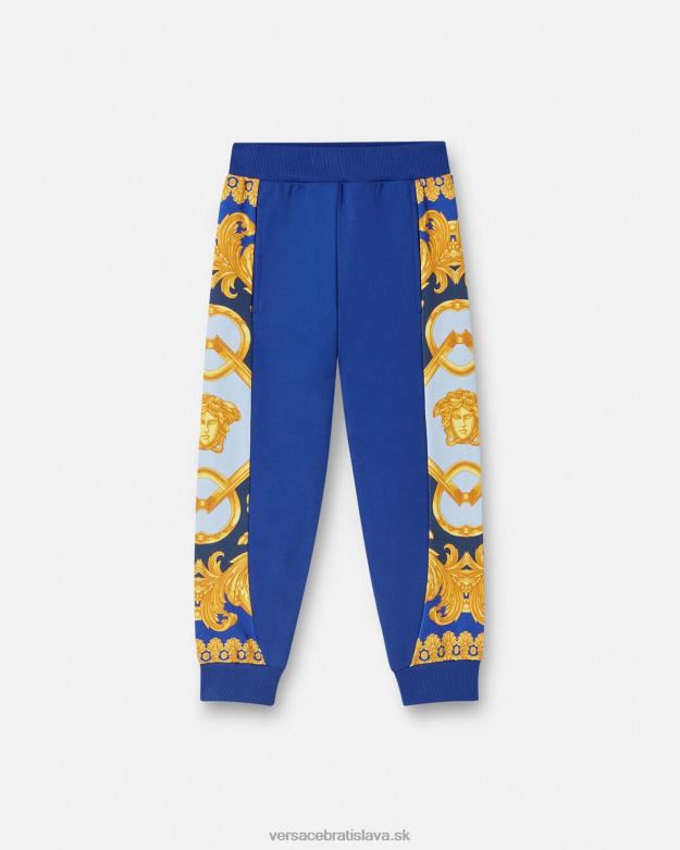 oblečenie X8X8P2110 Versace barocco 660 tepláky modrá a potlač deti