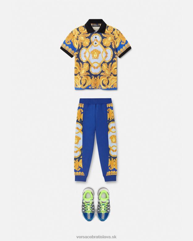 oblečenie X8X8P2110 Versace barocco 660 tepláky modrá a potlač deti