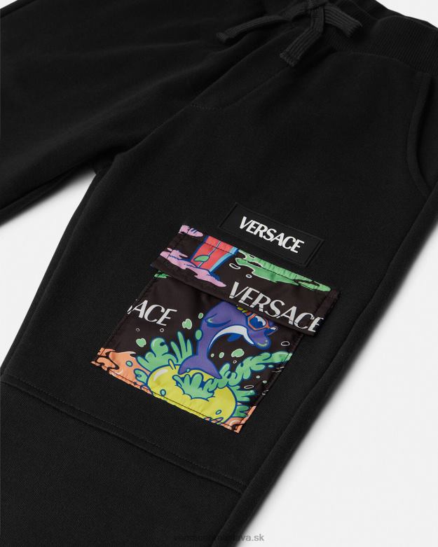 oblečenie X8X8P2137 Versace tepláky medusa sunnies čierna a tlač deti