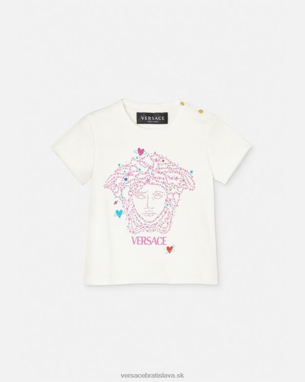 oblečenie X8X8P1853 Versace medúza detské tričko biela a potlač deti