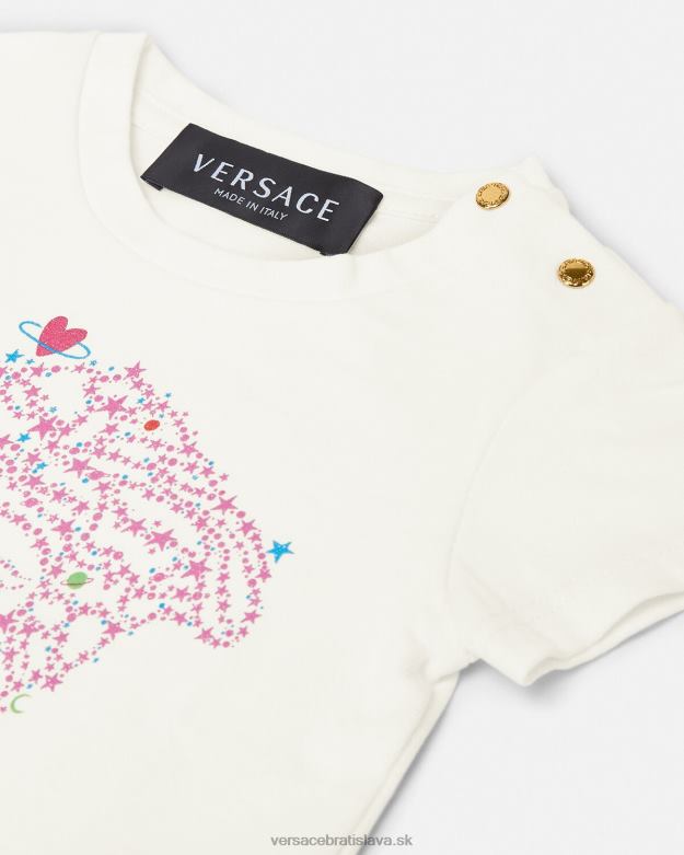 oblečenie X8X8P1853 Versace medúza detské tričko biela a potlač deti