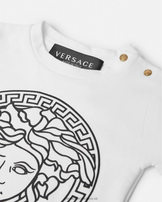 oblečenie X8X8P1863 Versace medúza detské tričko čierna biela deti