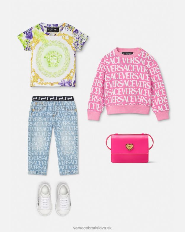oblečenie X8X8P1866 Versace detské tričko medusa orchid biela a potlač deti
