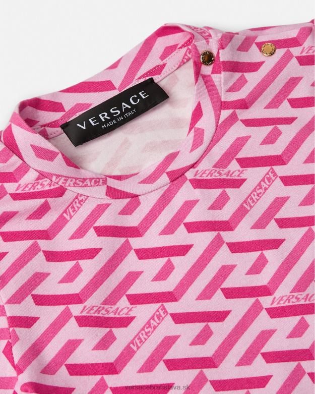 oblečenie X8X8P1874 Versace detské tričko la greca Ružová deti