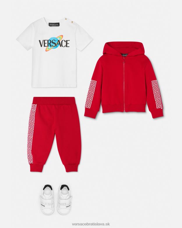oblečenie X8X8P1883 Versace detské tričko s logom biela a potlač deti