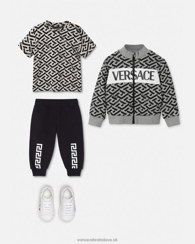 oblečenie X8X8P1910 Versace detské tričko la greca sivá a potlač deti