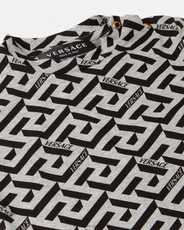 oblečenie X8X8P1910 Versace detské tričko la greca sivá a potlač deti