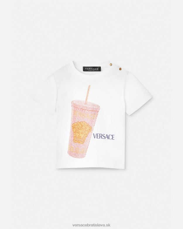 oblečenie X8X8P1924 Versace cestovný hrnček detské tričko biela a potlač deti