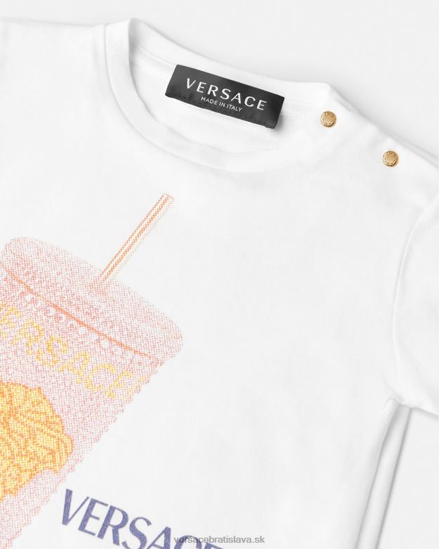 oblečenie X8X8P1924 Versace cestovný hrnček detské tričko biela a potlač deti