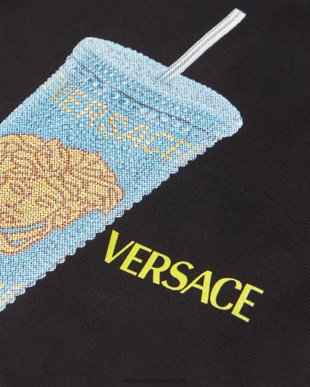 oblečenie X8X8P1925 Versace cestovný hrnček detské tričko čierna a tlač deti