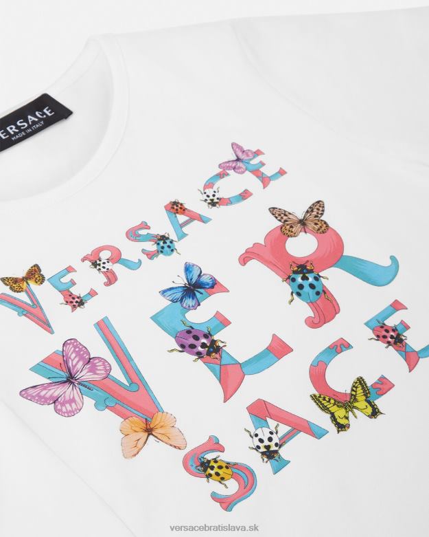 oblečenie X8X8P1931 Versace tričko s logom biela a potlač deti
