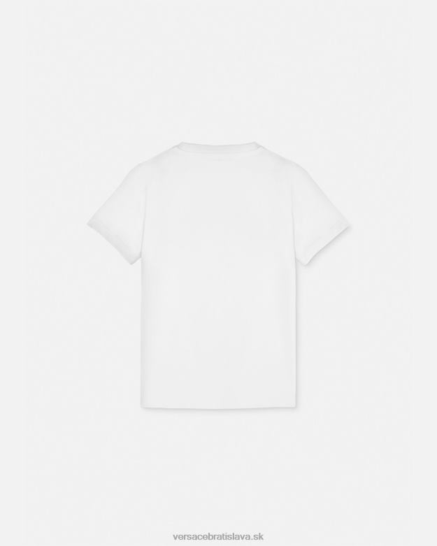 oblečenie X8X8P1933 Versace tričko s logom biele zlato deti