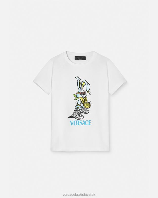 oblečenie X8X8P1991 Versace lunárny nový rok králik tričko Modrá deti