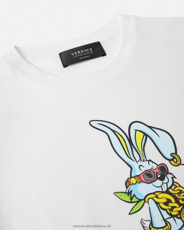 oblečenie X8X8P1991 Versace lunárny nový rok králik tričko Modrá deti