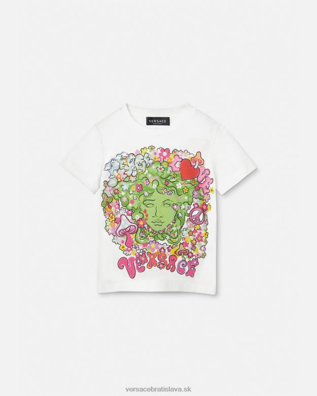 oblečenie X8X8P2002 Versace tričko medúzy "peace & love". biela a potlač deti
