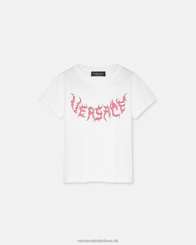 oblečenie X8X8P2004 Versace tričko s logom biely deti